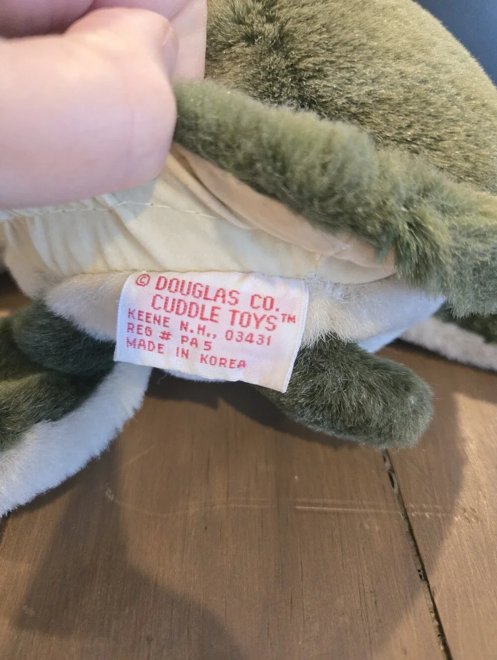 Douglas Vintage Plush Green Turtle Stuffed Animal